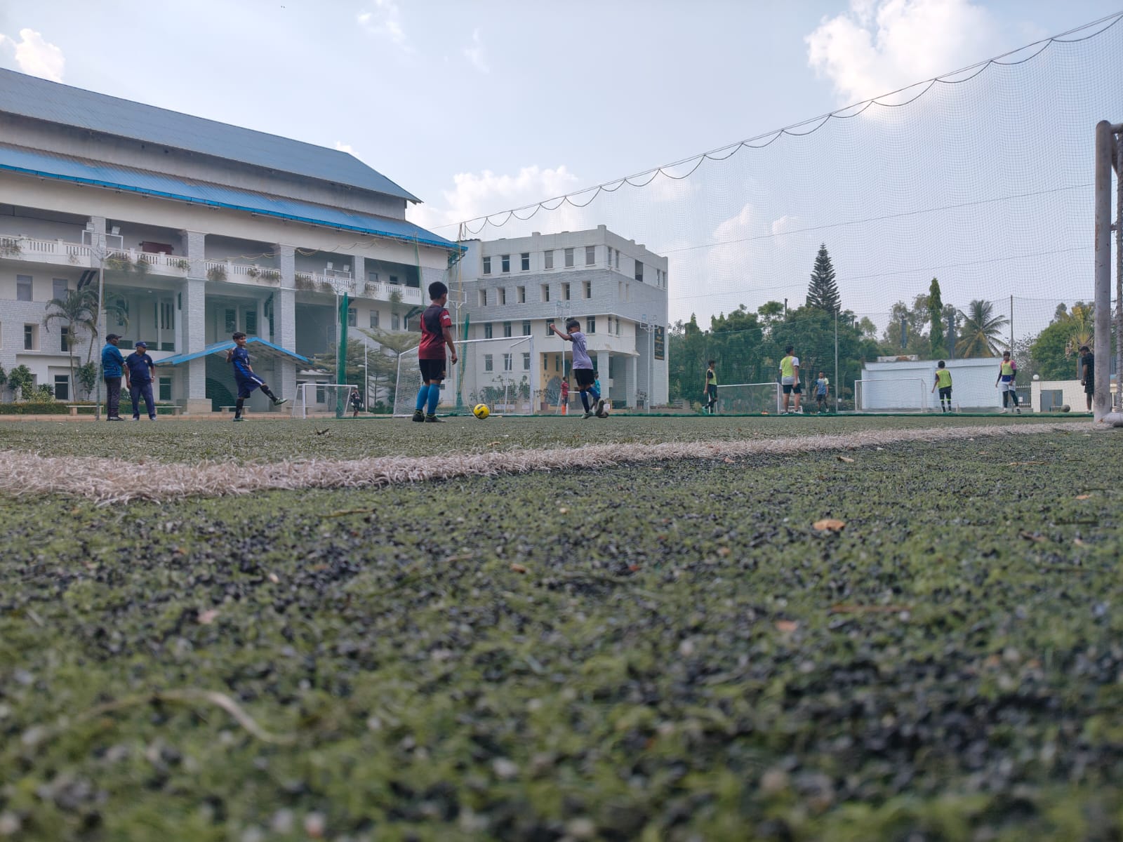 Players preparing for kickoff