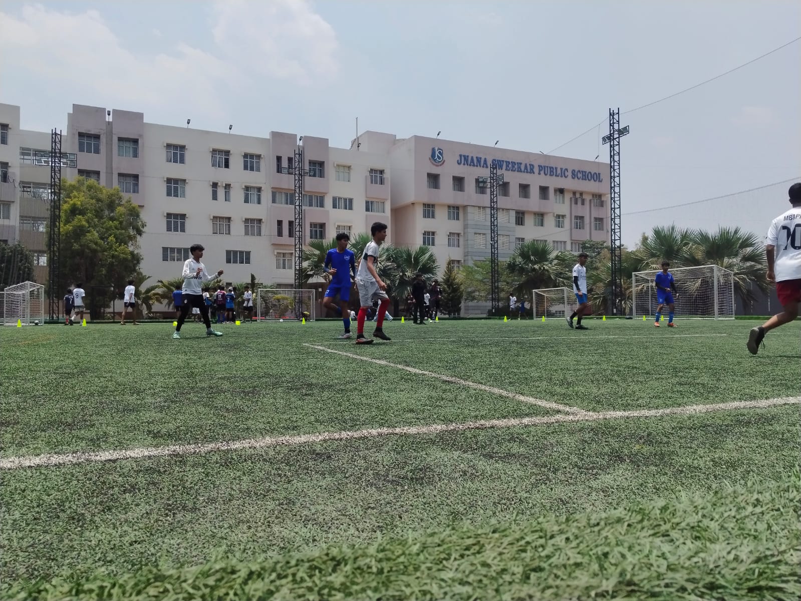 Match action at Jnana Sweekar ground